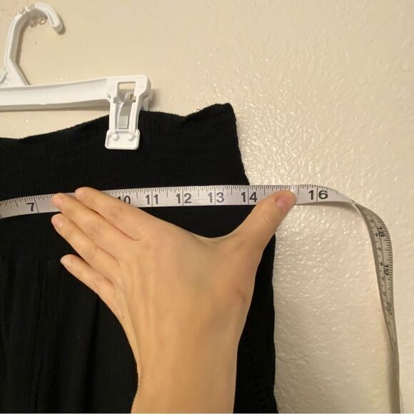 Three dots black rayon pull on gauze hi rise wide leg lounge pants size S - Picture 11 of 13